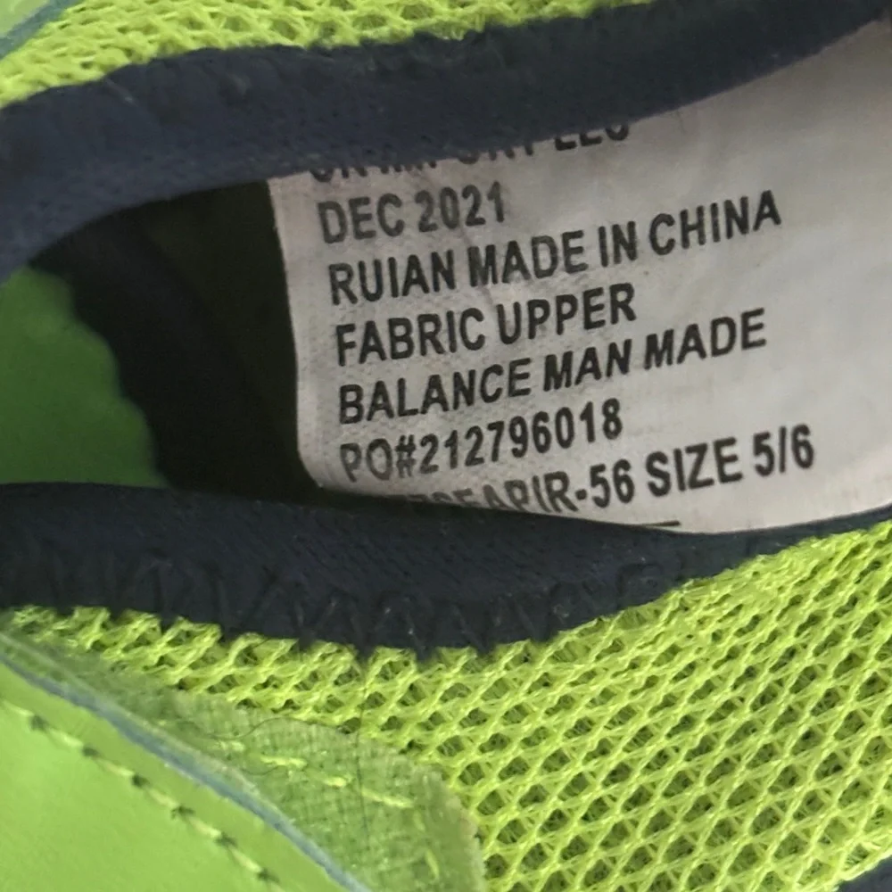 Newtz Toddler Neon Green & Navy Shark Print Water Shoes size 5/6